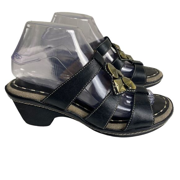 Naturalizer N5 Comfort Wedge Sandal Kari Leather Black Women's 8 M - Picture 6 of 15